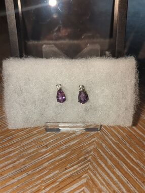 Vintage African Lilac Quartz Earrings